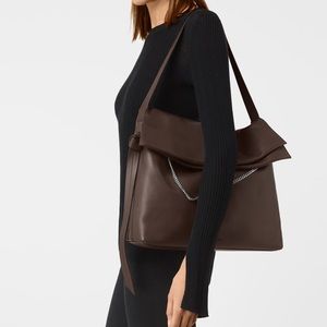 All Saints Brown Leather Shoulder Bag